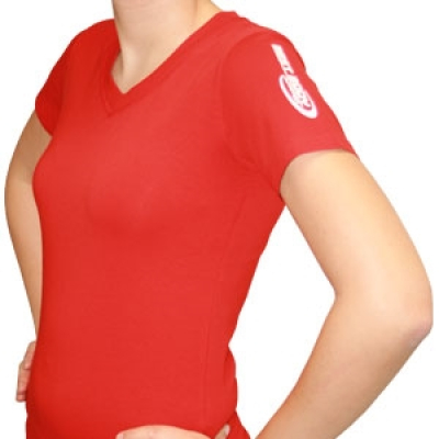 Damenshirt V-Schnitt rot (Best Body Nutrition)