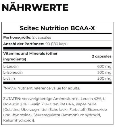 BCAA-X - 180 capsules (Scitec Nutrition)