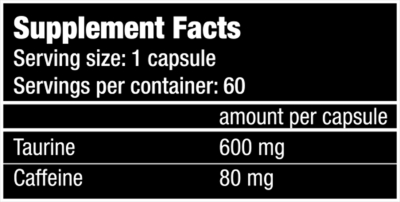 Caffeine + Taurine - 60 capsules (Biotech USA)