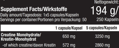 Creatine Caps - 250 Kapseln (Scitec Nutrition)