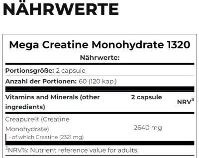 Mega Creatine Creapure 1320 - 120 capsules (Scitec Nutrition)
