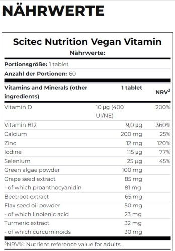 Vegan Vitamin - 60 Tabletten (Scitec Nutrition)