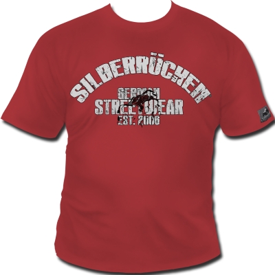 Roughneck T-Shirt 'Zombie' rot (Silberrücken)
