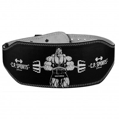Weight lifting belt leather extra wide with bodybuilder (C.P. Sports)