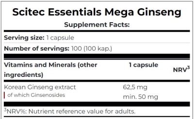 Mega Ginseng - 100 Kapseln (Scitec Nutrition)