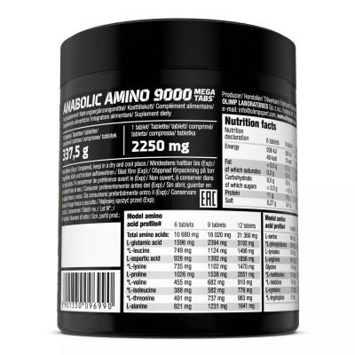 Preview: Anabolic Amino 9000 - 150 MegaTabs (Olimp) Preview: Olimp Anabolic Amino 9000
