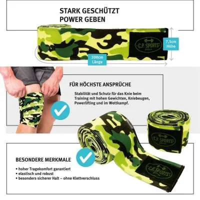 Profi Kniebandagen 200cm - 1 Paar (C.P. Sports)