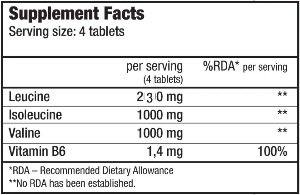 BCAA + B6 - 100 Tabletten (Biotech USA)
