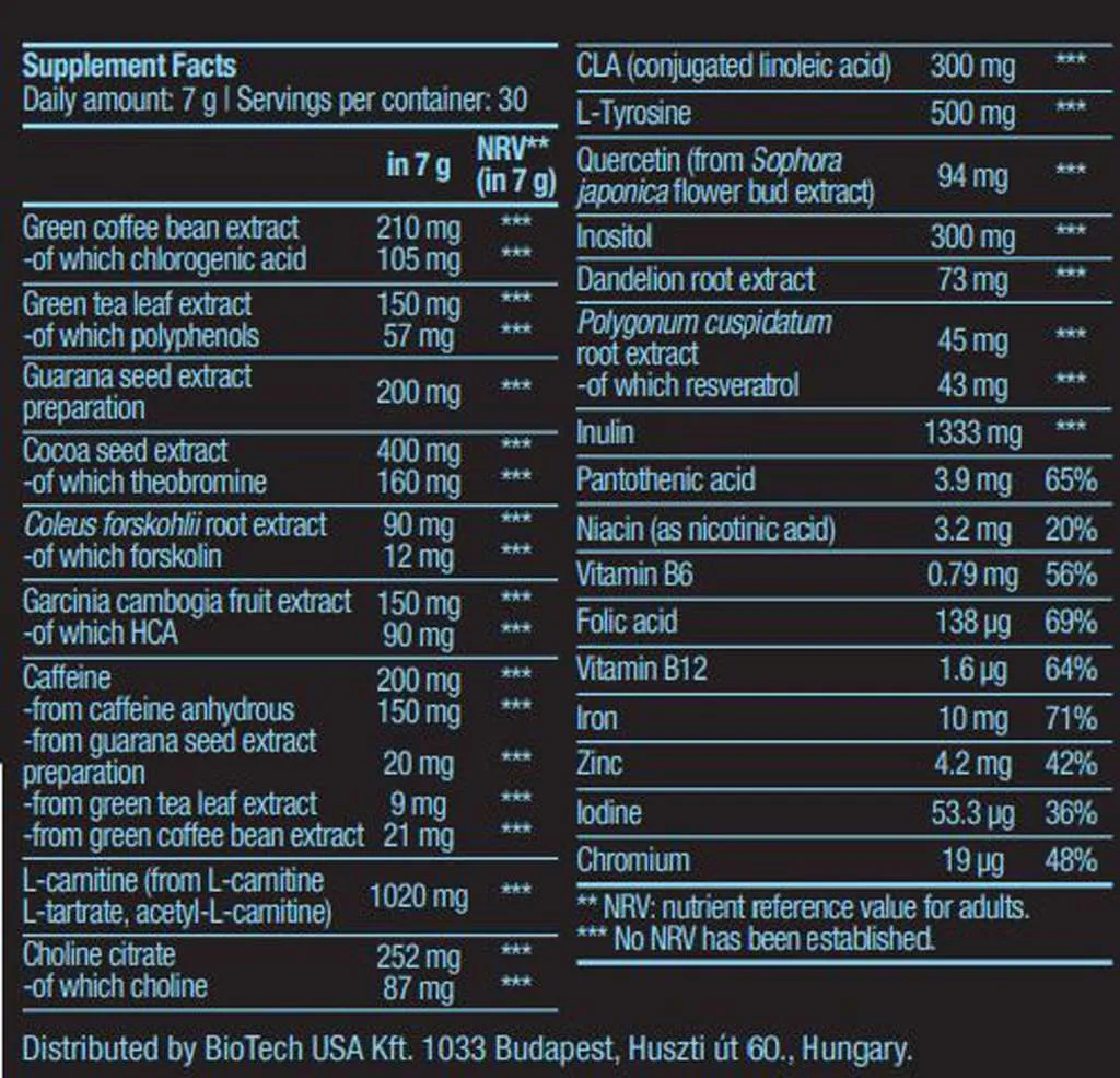 Black Burn Powder - 210g Dose (Biotech USA)
