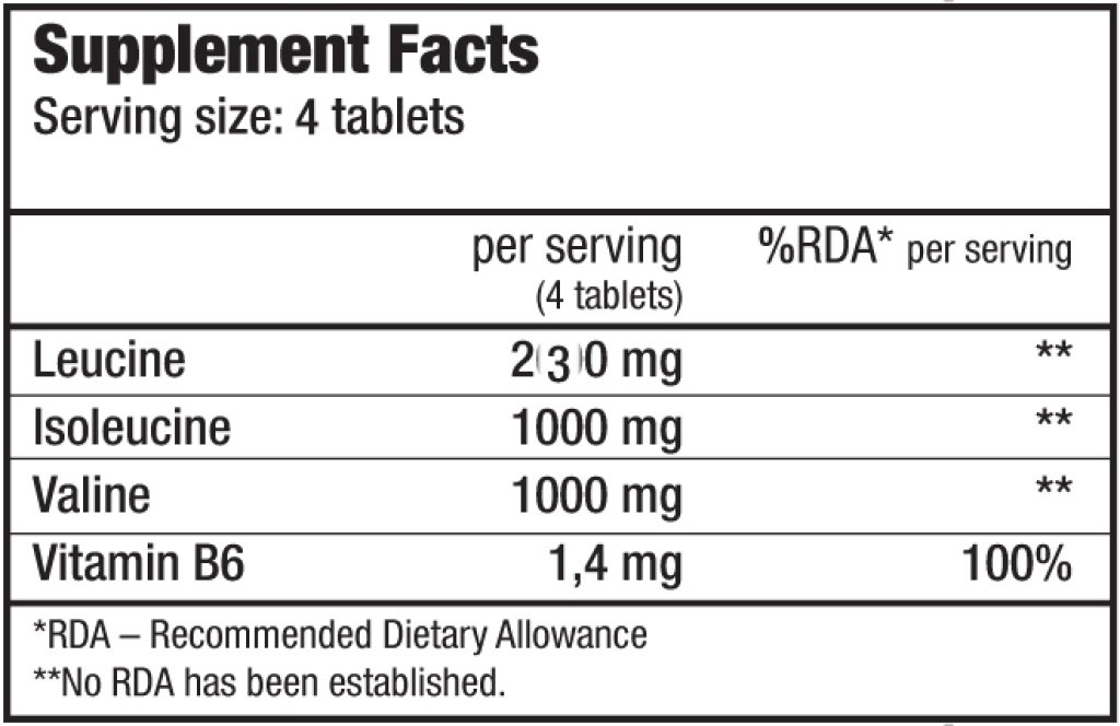 BCAA + B6 - 340 tabs (Biotech USA)