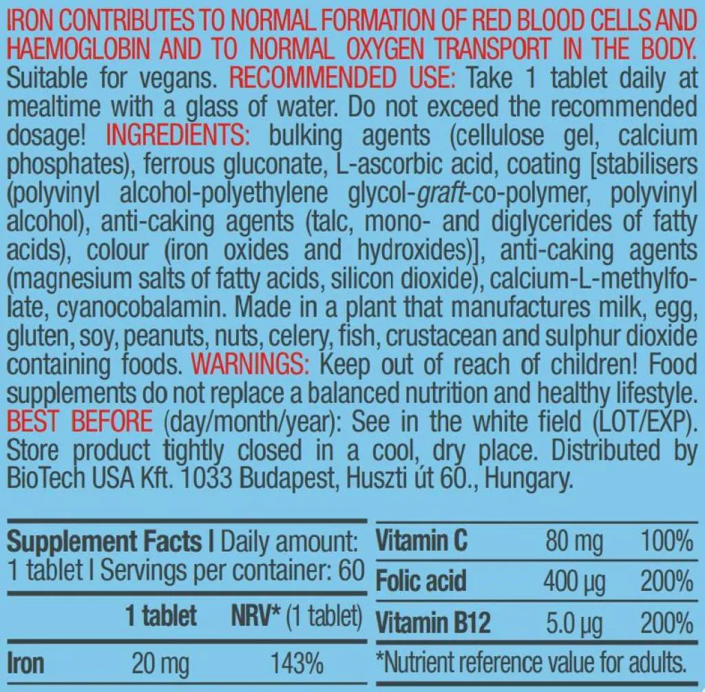 Iron Professional - 60 tabs (Biotech USA)